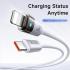 Mcdodo CA-6942 36W USB C to Lightning Cable with Flashing Light 4ft, Nylon Braided Lightning USB C Fast Charging Cable Fit for 14 13 12 11/Pro/ProMax/Plus, iPad, AirPods, iTouch - White